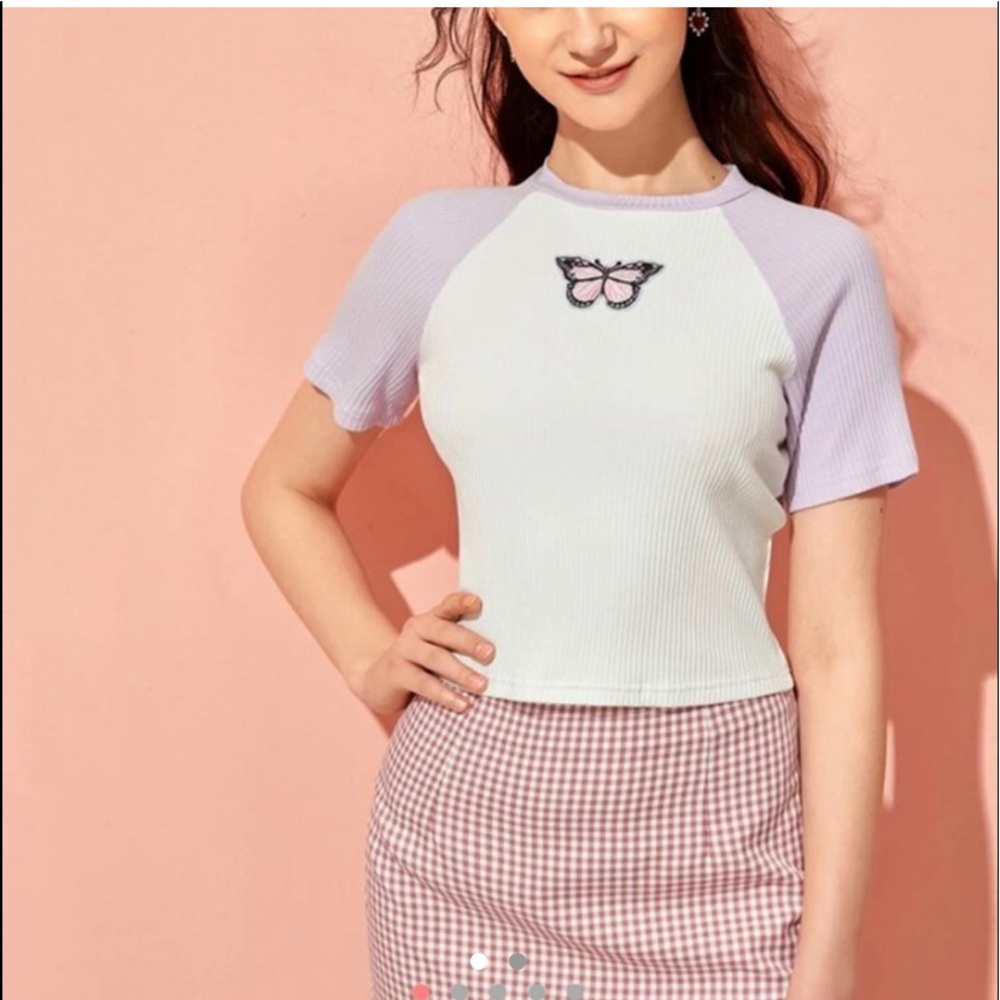 butterfly crop tee